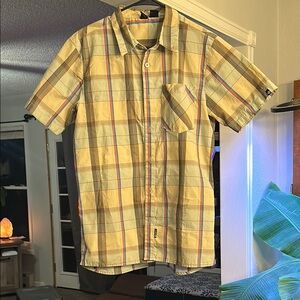 Men's Plaid Shirt in Yellow and Blue